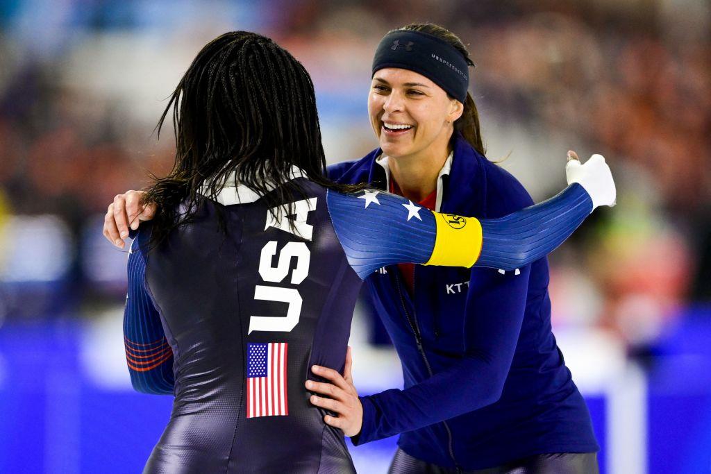 The American Speed Skater Brittany Bowe receives a Fair Play award
