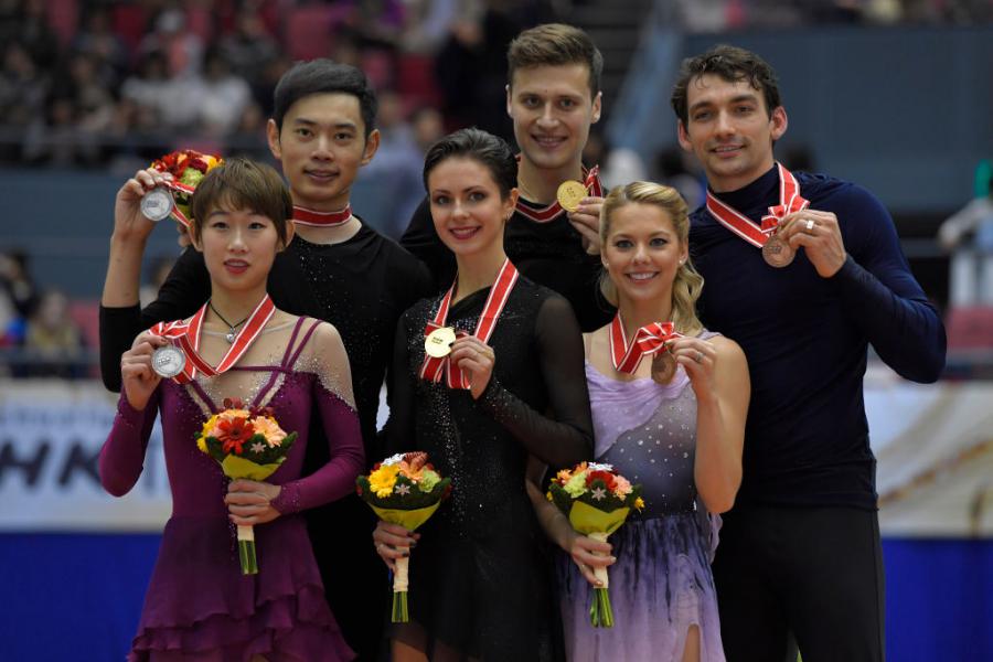 GP NHK Cheng Peng  Yang Jin(CHN) Natalia Zabiiako Alexander Enbert(RUS) Alexa Scimeca Knierim Chris Knierim(USA)2018©ISU 1059790112