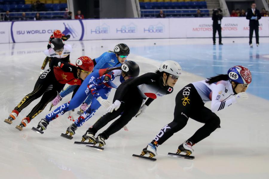 WCSTSS KAZ Kim Geon Hee (KOR), Yuki Kikuchi (JPN), Ekaterina Efremenkova (RUS), Jinyu Li and Krestova Anastassiya (KAZ)©ISU 1069676056