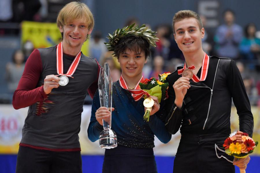 GP NHK Sergei Voronov(RUS) Shoma Uno(JPN) Matteo Rizzo(ITA)2018©International Skating Union(ISU) 1059820928